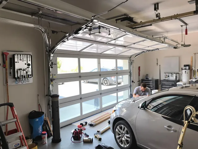 Garage door noise reduction service by Westport Garage Door Repair in Westport