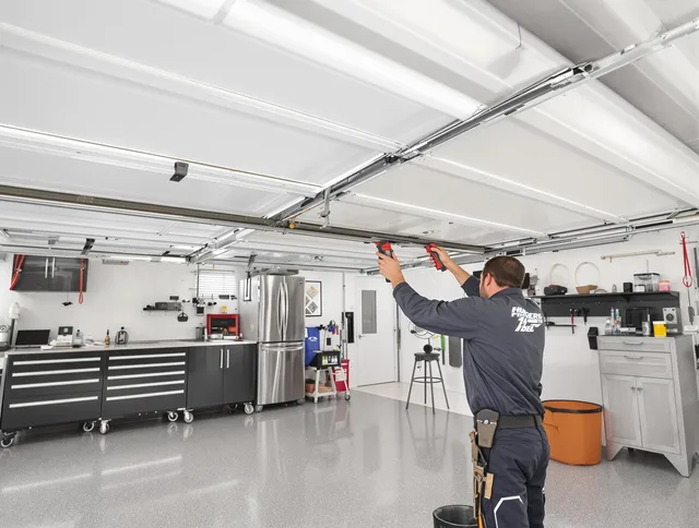 Overhead garage door repair service by Westport Garage Door Repair in Westport